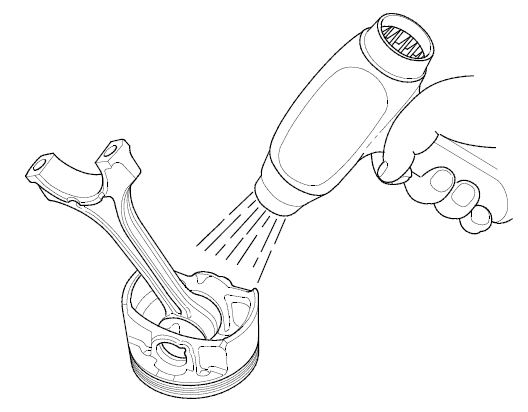 heat the piston and the ends connecting rod to about 158°F (70°C)