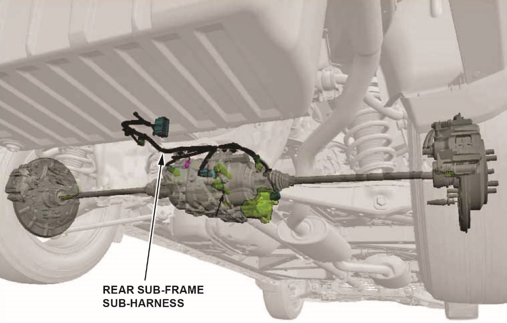 rear wire harness and the rear subframe harness
