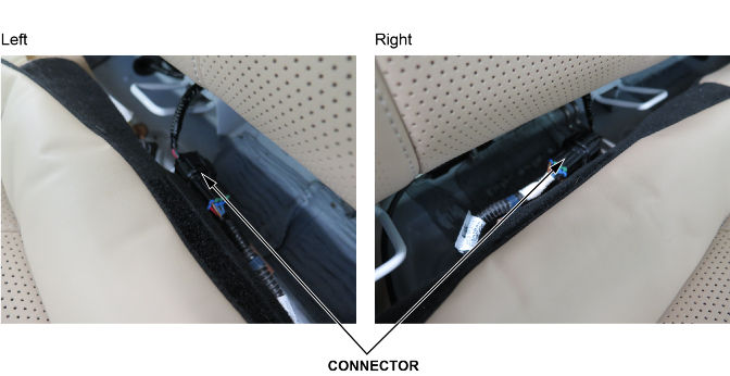 With rear seat heaters: Disconnect the connectors